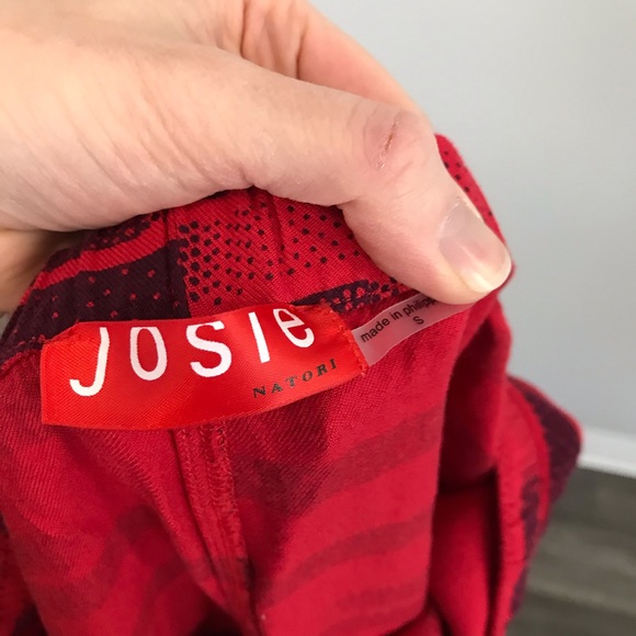 Josie Natori small Lounge Sleep Pajama Pants Red Purple - Picture 5 of 6